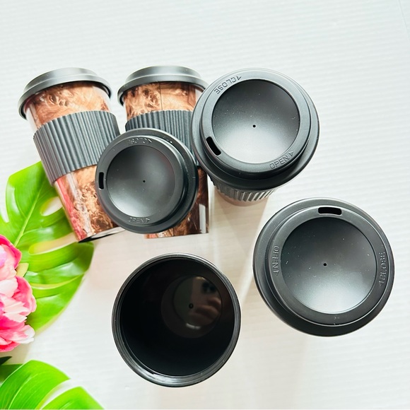 Mainstays 18oz To Go Cup Natural Wood - 5 CUPS NEW - Picture 5 of 6